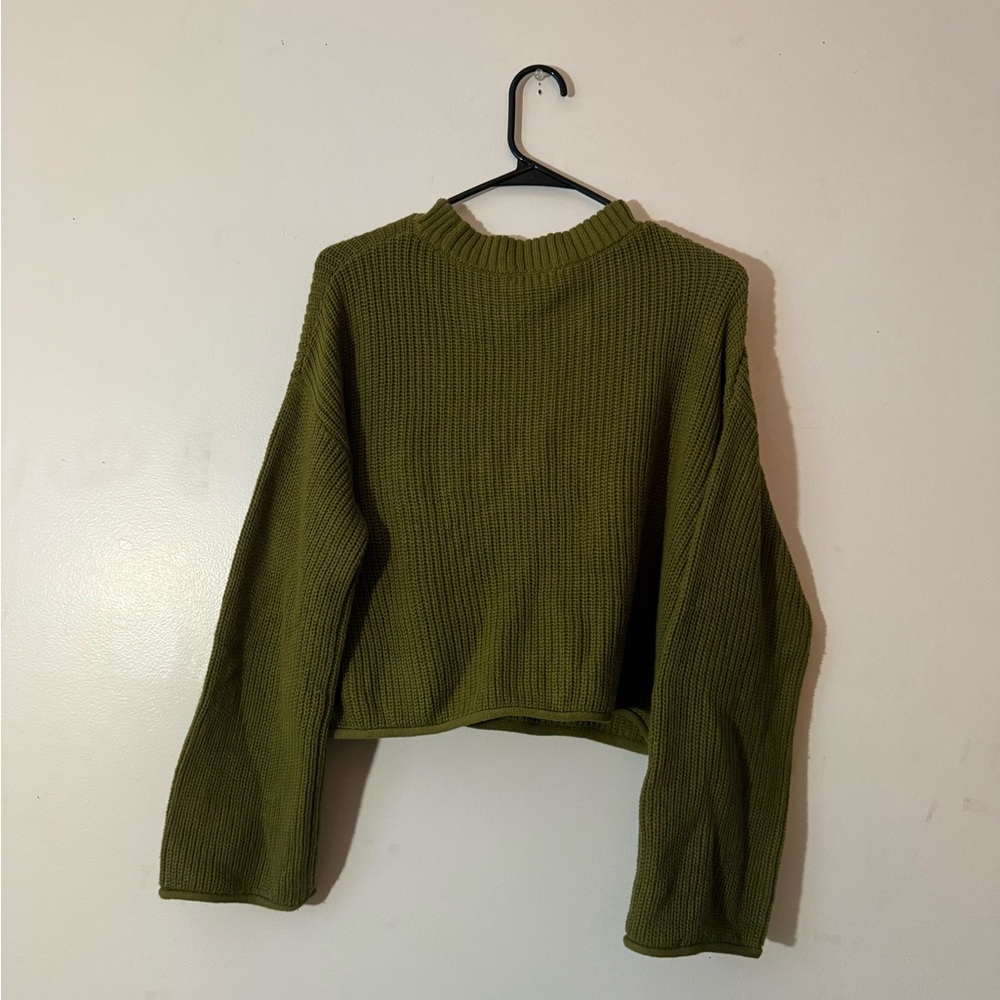 olive green knit sweater